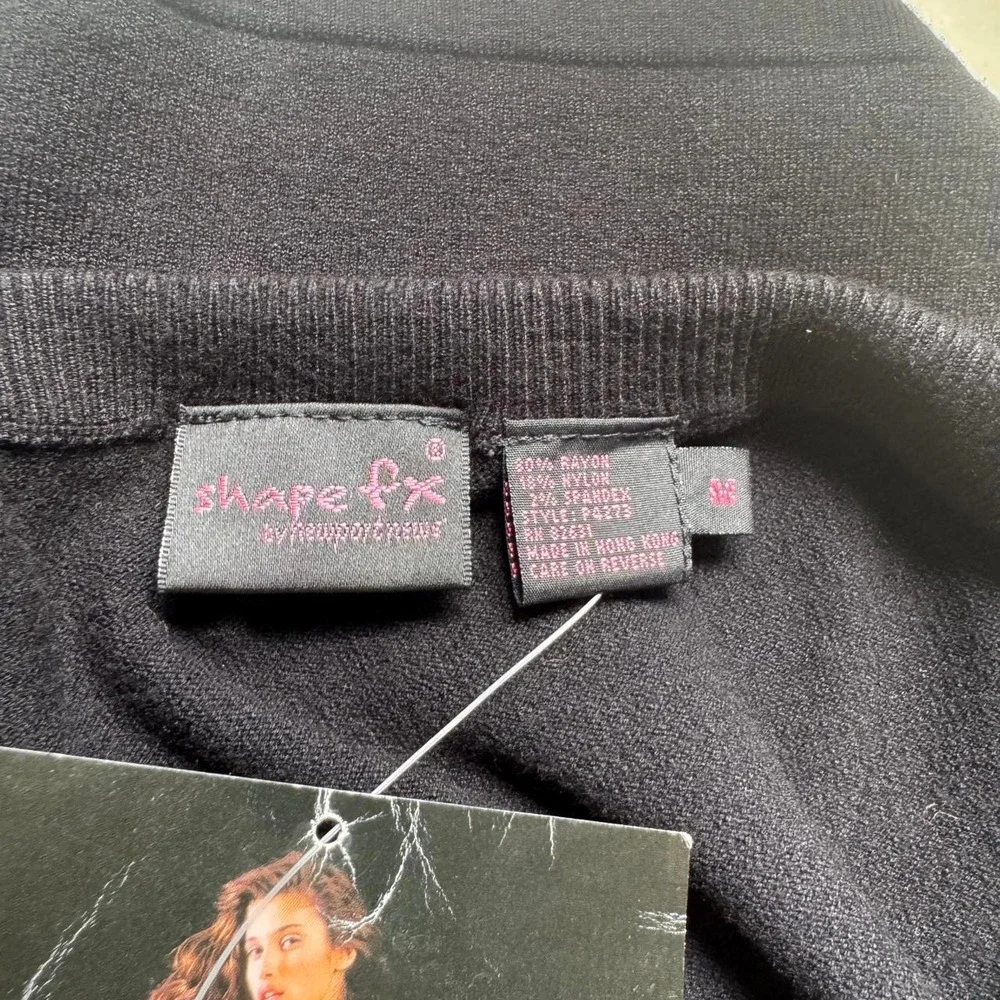 Vintage Knit Mini Skirt Women's Size Medium Black Shapefx Newport News NWT 90s - Picture 8 of 8